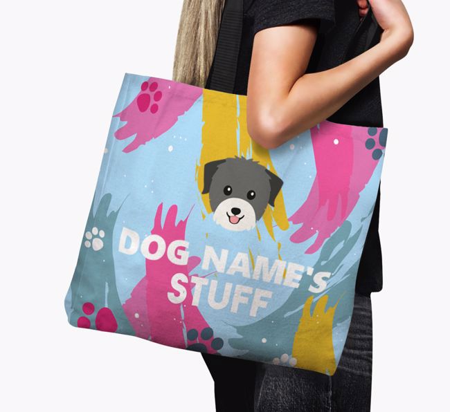 Paint Splatter: Personalized {breedFullName} Canvas Bag